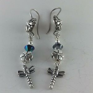Swarovski and dragonfly earrings